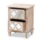 Baxton Studio Celia White-Washed Wood and Mirror 2-Drawer Quatrefoil Nightstand 162-10263 - alternate 4